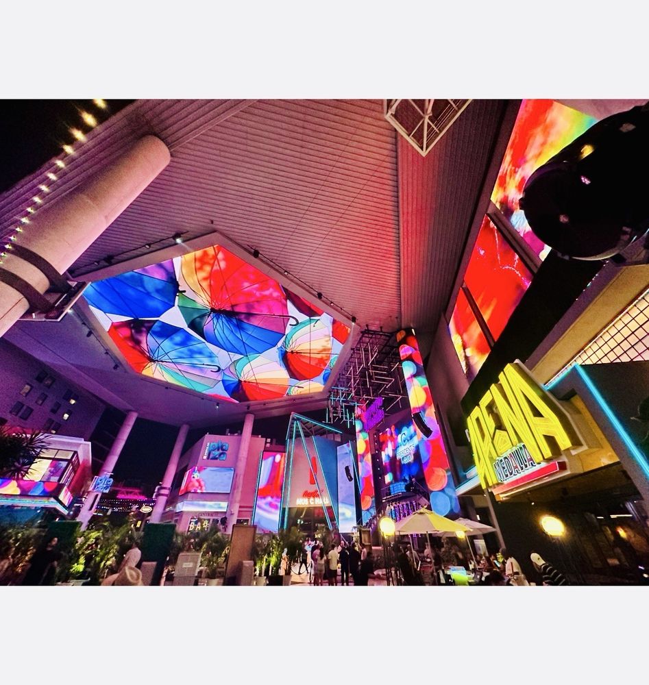 Distrito Tmobile Colorful Ceiling Display Isla Verde Beach