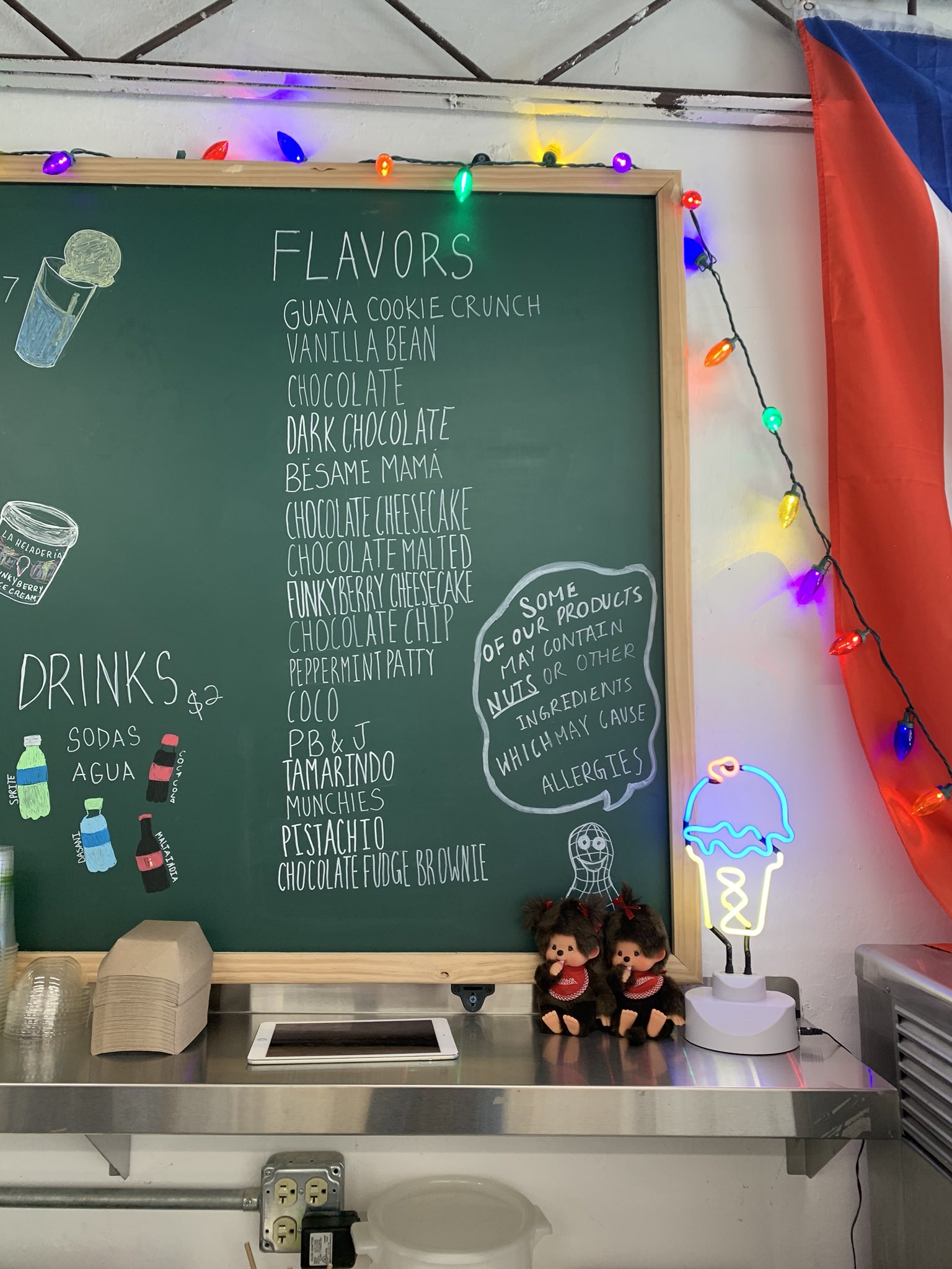 Funkyberry Ice Cream Isla Verde Beach Menu